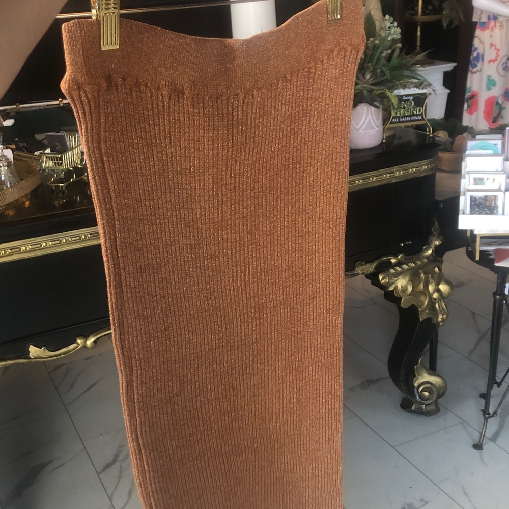 Gold Sparkly Pencil Skirt